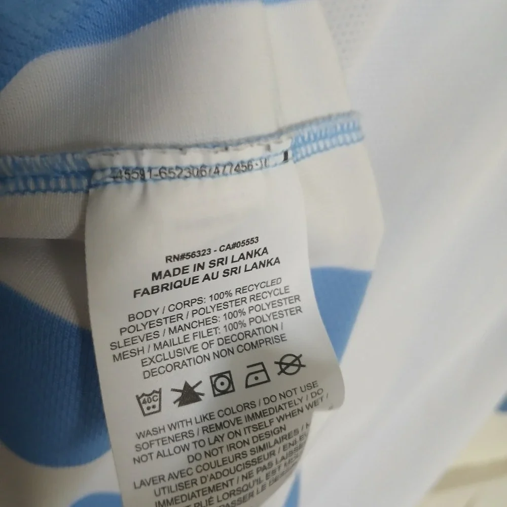 Nike Jersey Soccer Futbol Men's Large V-Neck Argentina Blue‎ White Stripe 894096